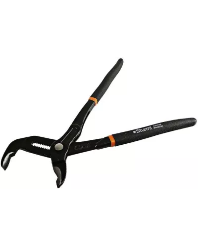 Клещи переставные, 300мм, кнопочный шарнир, зев 40мм, ПВХ рукоятки, Sturm!