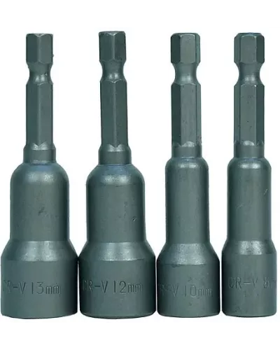 Набор бит для кровельных саморезов, 4 шт, 8, 10, 12, 13 x  65мм, магнитные, CrV, Sturm!