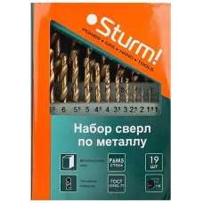 1055-03-SS3 Набор сверл по металлу в МЕТАЛЛ. КЕЙСЕ,ТИТАН. ПОКР 1.0-10mm 19шт. Sturm!, 4603010051213 (CN)