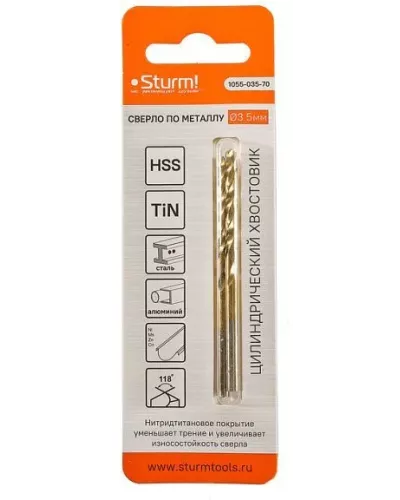 Сверло по металлу Sturm! 1055-035-70
