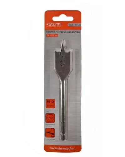Сверло перовое по дереву, 24мм, шестигранный хвостовик, Sturm!