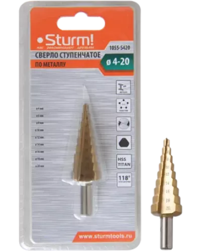 Сверло ступенчатое Sturm! 1055-S420