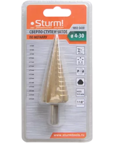 Сверло ступенчатое Sturm! 1055-S430