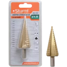 1055-S430 Сверло ступенчатое по металлу 4-30мм шаг 2мм HSS+TIN прямое, STRURM, 4603010097198, шт