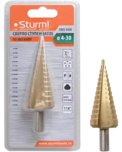 Сверло ступенчатое Sturm! 1055-S430