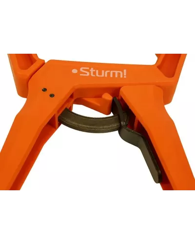 Струбцина клещеобразная с храповым механизмом, длина 200мм, зев 50мм, Sturm!