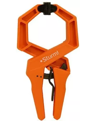 Струбцина клещеобразная с храповым механизмом, длина 226мм, зев 75мм, Sturm!