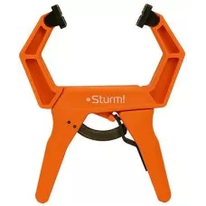 Струбцина клещеобразная с храповым механизмом, длина 226мм, зев 75мм, Sturm!