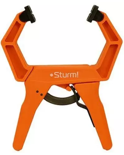 Струбцина клещеобразная с храповым механизмом, длина 226мм, зев 75мм, Sturm!