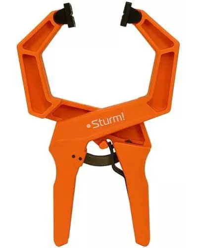 Струбцина клещеобразная с храповым механизмом, длина 255мм, зев 100мм, Sturm!