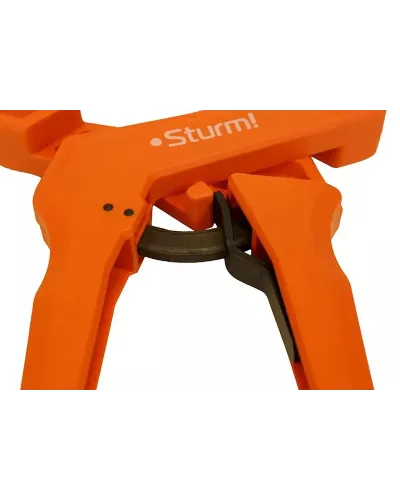 Струбцина клещеобразная с храповым механизмом, длина 255мм, зев 100мм, Sturm!