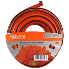 3015-15-4-20 Шланг д/воды 1" 20м,оранж+черн,УСИЛЕННЫЙ АРМИР. 4 слойн., без примес. Sturm!, 4603010121589 (CN), шт