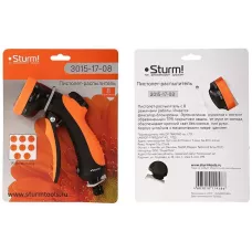 Пистолет для полива 8 режимов, управление большим пальцем Sturm!