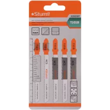 Пилки для лобзика по дереву T101B, 5 шт, 100х75мм, шаг зуба 2,5мм, чистый прямой рез, HCS, Sturm!