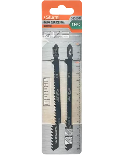 Пилки для лобзика по дереву T344D, 2 шт, 152х126мм, шаг зуба 4мм, быстрый рез, HCS, Sturm!