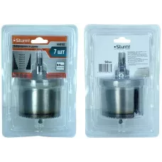 5440102 Коронки по дереву набор d=26/32/38/45/50/56/63мм, s=50.8мм (2"), усиленная, Sturm! 4603010059875 (CN), набор