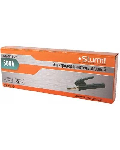 Электрододержатель медный 500А, черный Sturm!