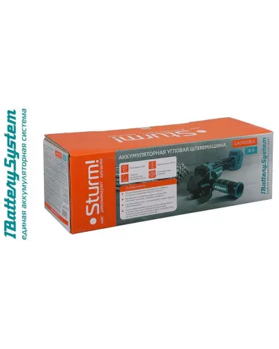 Аккумуляторная УШМ Sturm! CAG1812BLE 1BatterySystem