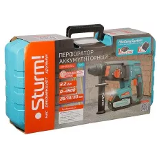 CRH1832BLC Перфоратор аккум б/щ Sturm!, 18В, 1BatterySystem, 3.2Дж, 3+1реж, 1x4.0Ач ,ЗУ, кейс, 4603010130611 (CN), шт
