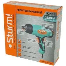 HG2005 Фен технический Sturm!, 2000Вт, 300/600C, 250/550л/мин, 5 насадок 4603010091004 (CN), шт