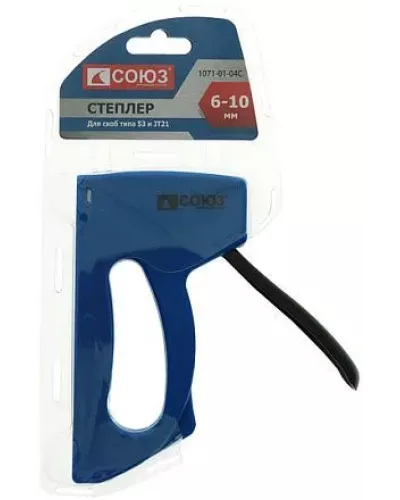 Степлер, пластмассовый корпус, 53 тип, скоба 6-10мм, СОЮЗ