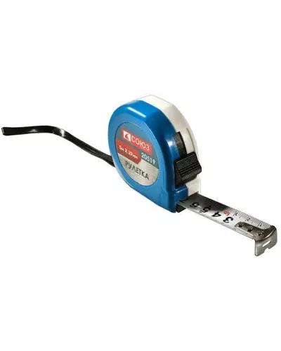 Рулетка 5х19мм, пластиковый корпус, СОЮЗ