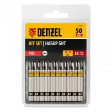 Бита DENZEL PH3х50, сталь S2, шестигранный профиль, 10 шт. Е 6,3