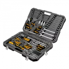 Набор инструментов DENZEL 1/2", 1/4", 3/8", CrV, S2, пластиковый кейс, 144 предмета