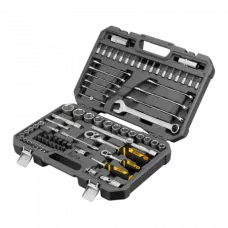 Набор инструментов DENZEL 1/2", 1/4", CrV, S2, пластиковый кейс, 82 предмета