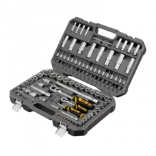Набор инструментов DENZEL 1/2", 1/4", CrV, S2, пластиковый кейс, 109 предметов