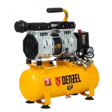 Компрессор безмасляный DENZEL DLS650/10, 650 Вт, 120 л/мин, ресивер 10 л, малошумный