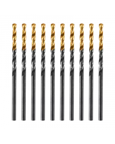Сверло по металлу DENZEL 2,5 мм, HSS-Tin, Golden Tip, 10 шт.