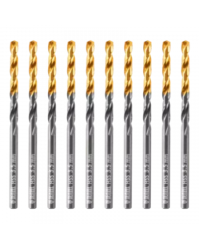 Сверло по металлу DENZEL 3,5 мм, HSS-Tin, Golden Tip, 10 шт.