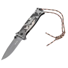 Нож складной DENZEL многоцелевой, системы Liner-Lock, с накладкой G10 на прямой рук-ке+стеклобой