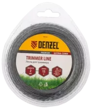 Леска для триммера DENZEL Flex Сord 96124, 2 мм x 15 м, квадрат, двухкомпонентная