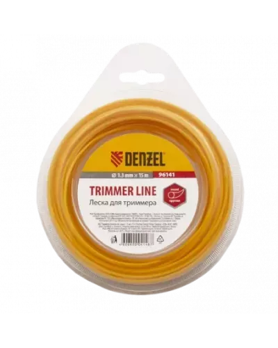Леска для триммера DENZEL 96141, 1.3 мм x 15 м, круглая