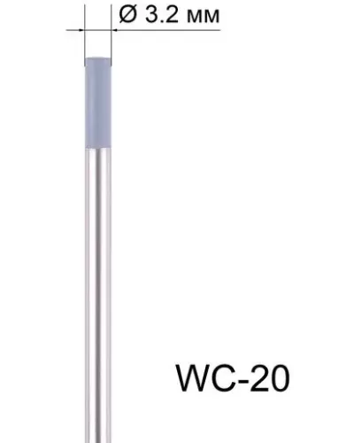 Вольфрамовый электрод WC-20 3,2мм / 175мм (1шт.) FoxWeld
