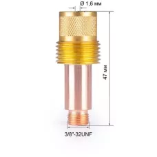 FoxWeld Корпус цанги 1,6мм газ.линза (701.0203/ТЕ0006-16, пр-во FoxWeld/КНР)