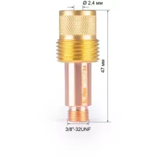 FoxWeld Корпус цанги 2,4мм газ.линза (701.0207/TE0006-24, пр-во FoxWeld/КНР)