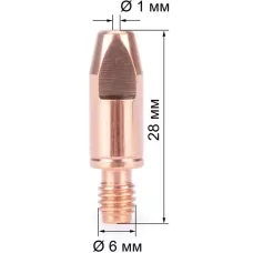 Наконечник FoxWeld М6х28х1.0 (CuCrZr) (140.0245/MD0009-80, пр-во FoxWeld/КНР)