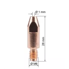 Наконечник FoxWeld M6х28х1.0 (AL) (141.0006/MD0009-60, пр-во FoxWeld/КНР)