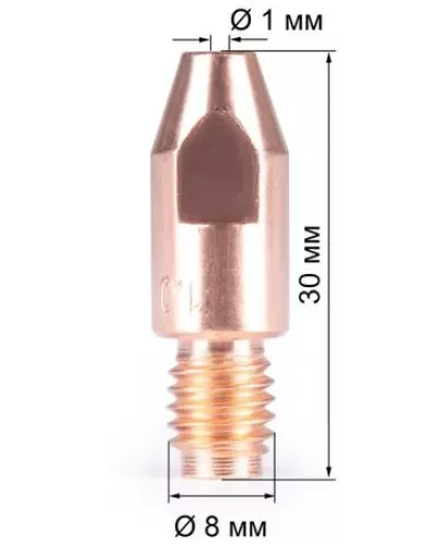 Наконечник FoxWeld M8х30х1.0 (AL) (141.0008/MD0005-60, пр-во FoxWeld/КНР)