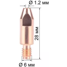 Наконечник FoxWeld M6х28х1.2 (AL) (141.0010/MD0009-62, пр-во FoxWeld/КНР)