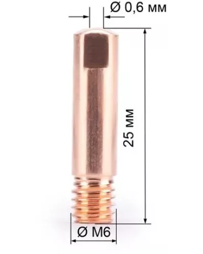 Наконечник М6х25х0.6 прямой (140.0008/MD0008-06, пр-во FoxWeld/КНР)