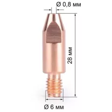 Наконечник FoxWeld M6х28х0.8 (140.0051/MD0009-08, пр-во FoxWeld/КНР)