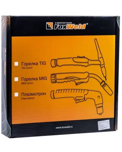 FoxWeld Горелка UnoTIG-26-Flex 4м (разъем 35мм2, с кнопкой, пр-во FoxWeld/КНР)