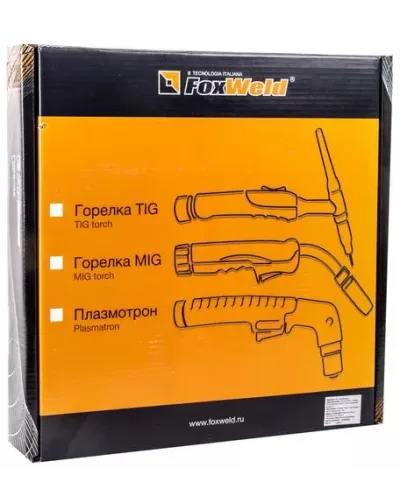 FoxWeld Горелка UnoTIG-18 8м (разъем 35мм2, с кнопкой, ж/охл.) (пр-во FoxWeld/КНР)