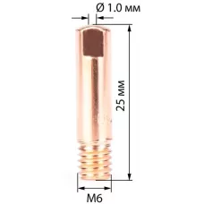 Наконечник М6х25х1.0 прямой (AL) (141.0006/MD0009-60, пр-во FoxWeld/КНР)