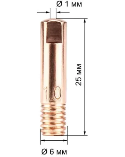 Наконечник М6х25х1.0 прямой (140.0253/MD0008-10) VARTEG