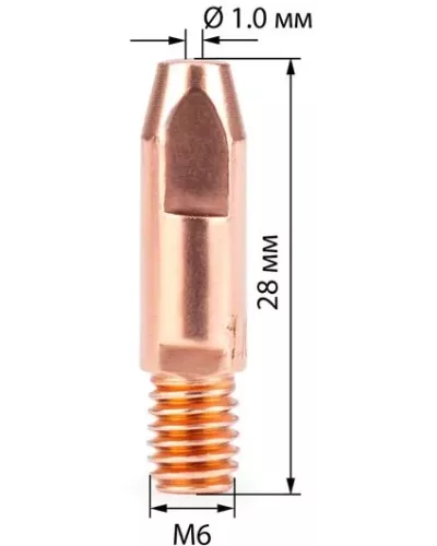 Наконечник Varteg M6х28х1.0 ( 140.0242/MD0009-10)
